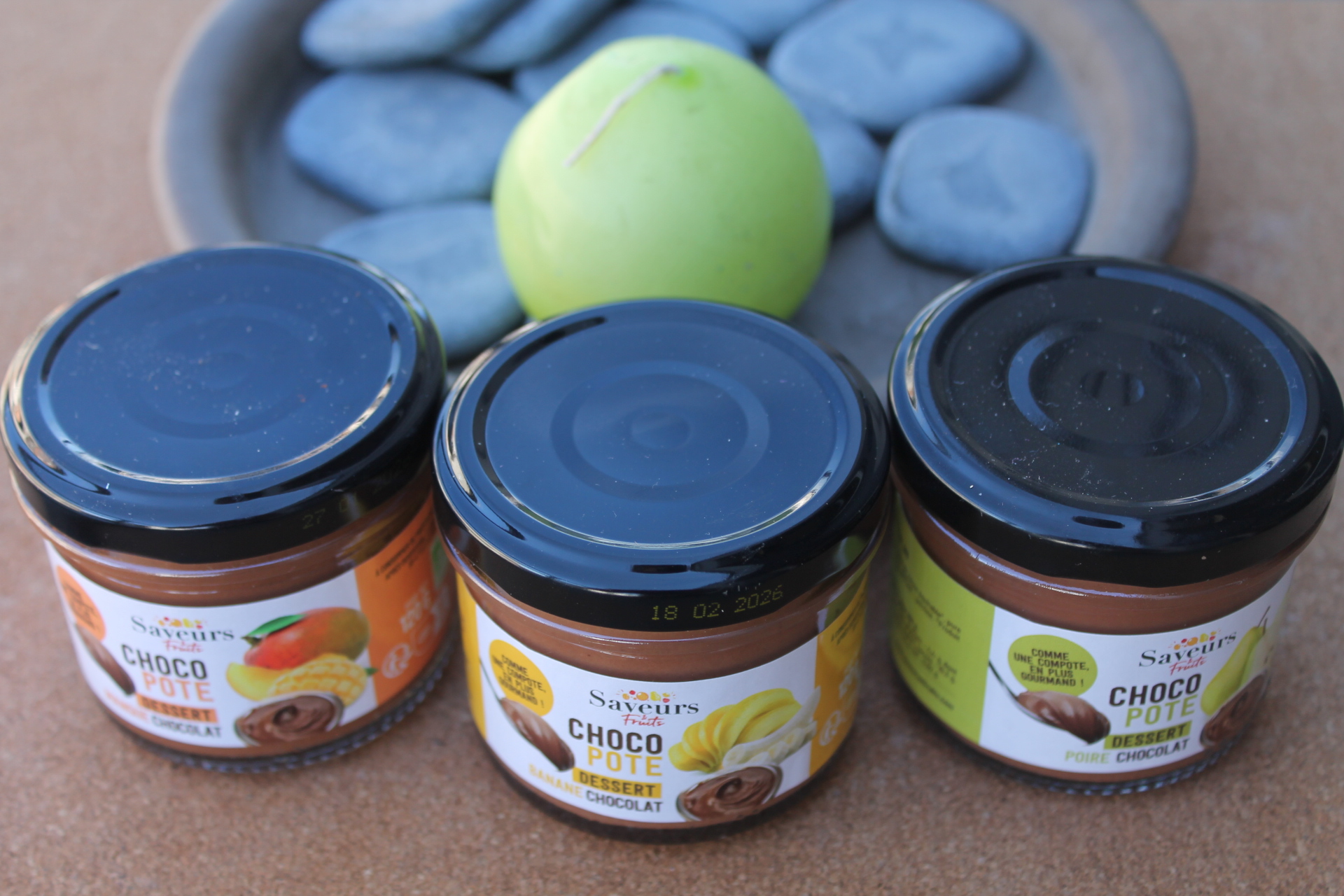 SAVEURS & FRUITS – Les Chocopotes cacao-banane, cacao-poire, cacao-mangue 