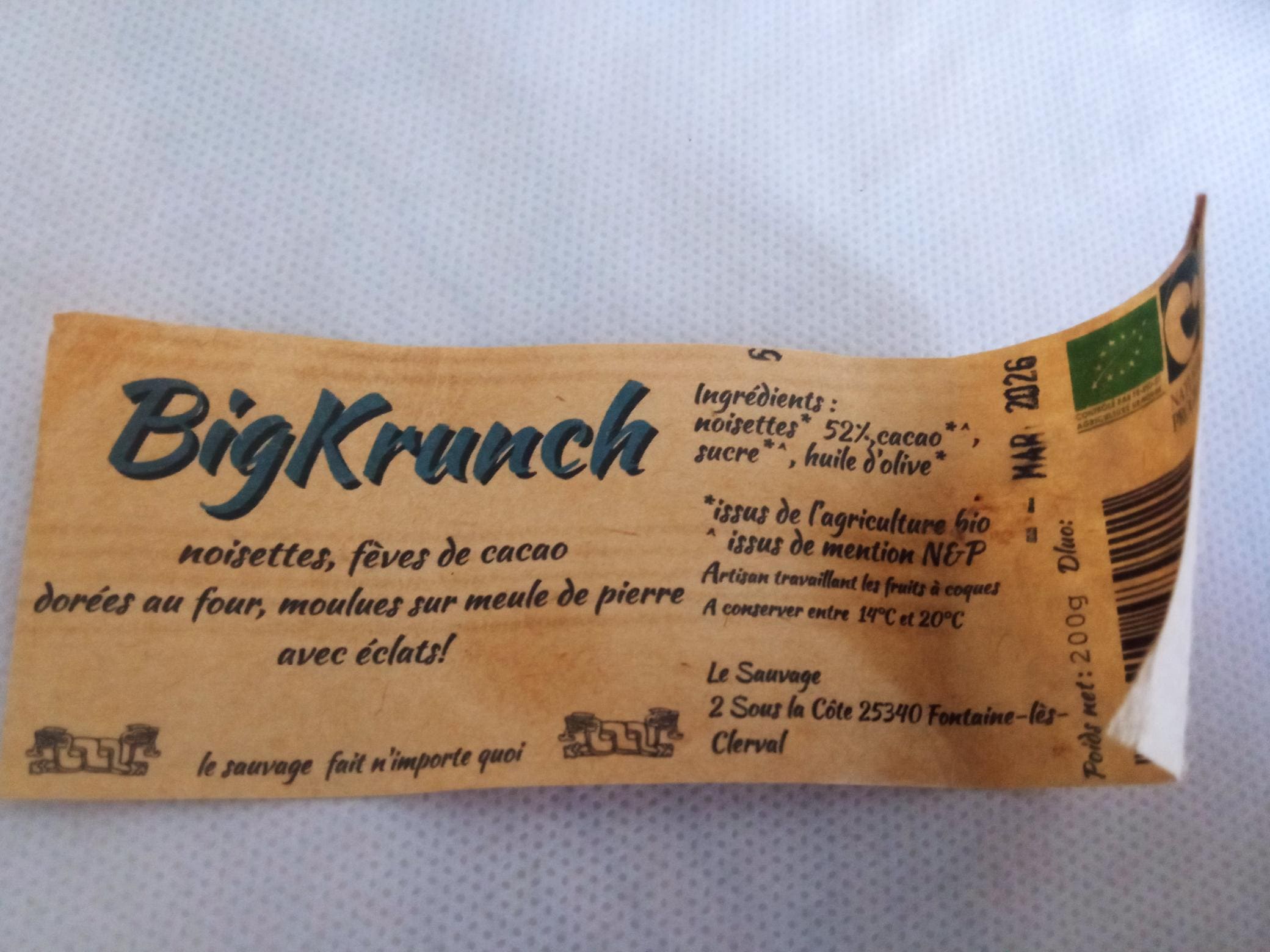 LE SAUVAGE – Pâte à tartiner Big Krunch