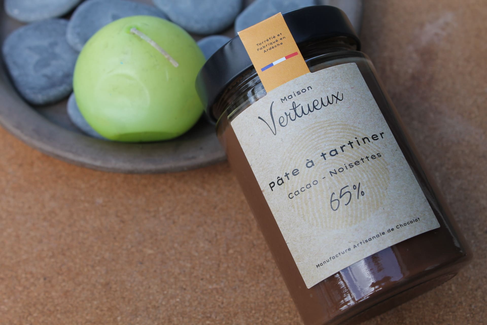MAISON VERTUEUX – Pâte à tartiner cacao-noisettes 65 %