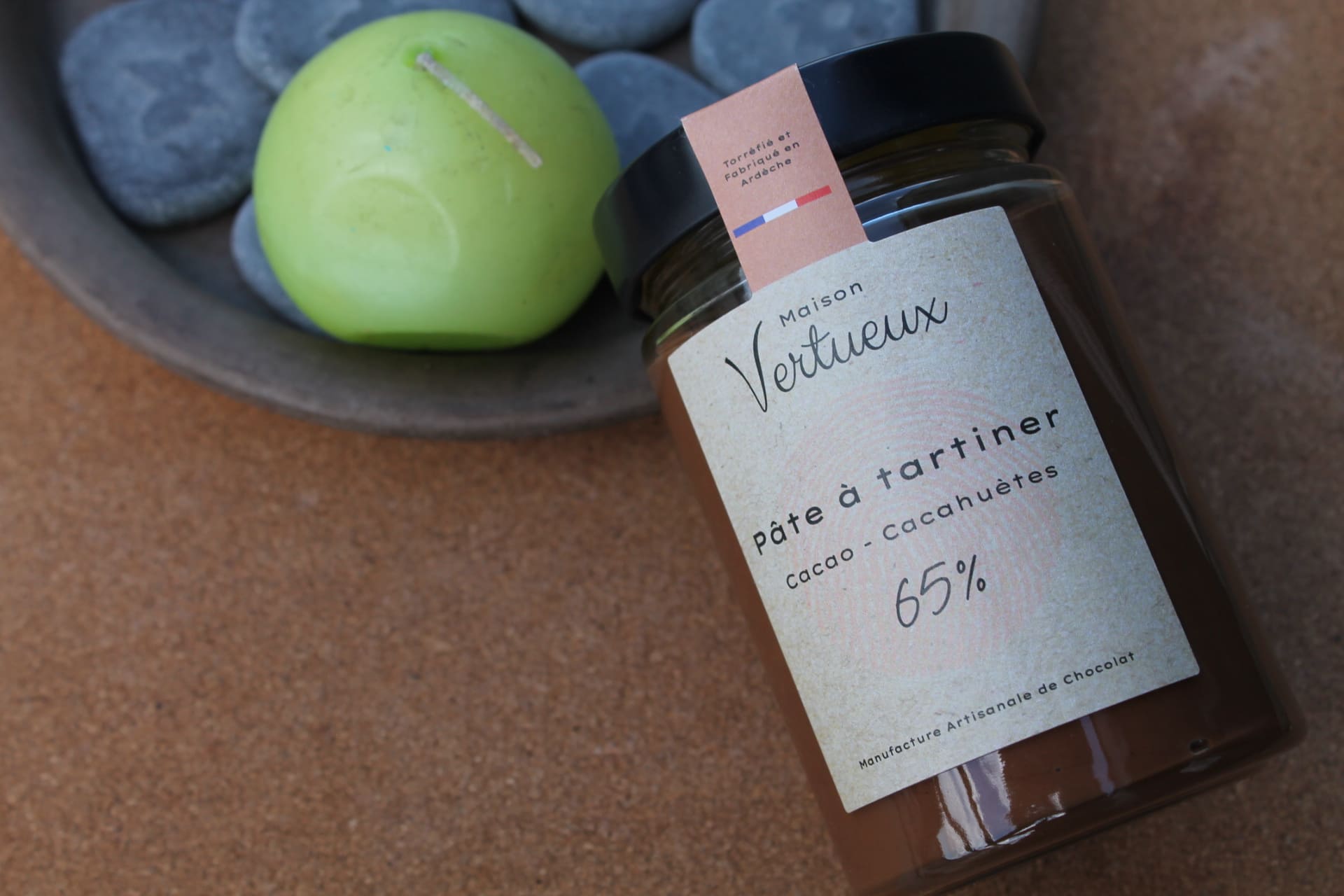 MAISON VERTUEUX – Pâte à tartiner cacao-cacahuètes 65 %