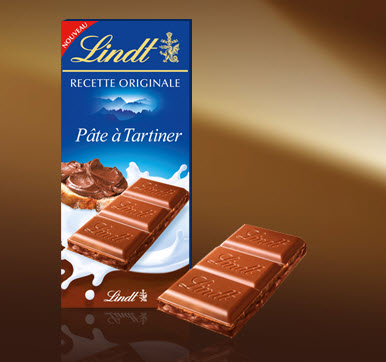 LINDT - tablette chocolat à la pâte à tartiner 