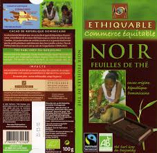 ETHIQUABLE - Tablette chocolat noir thé Earl Grey