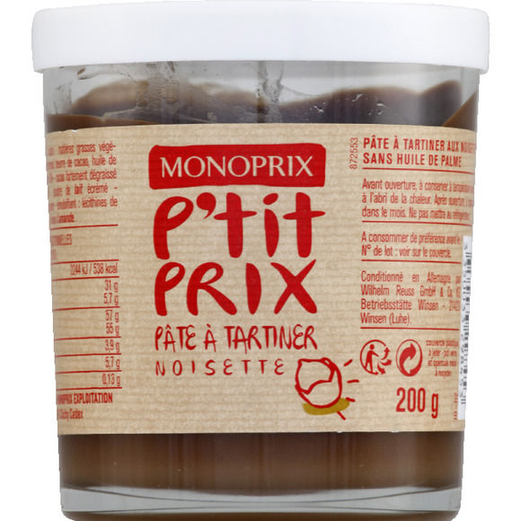 MONOPRIX - Pâte à tartiner P'TIT PRIX 