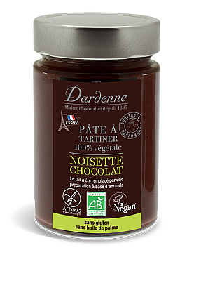 DARDENNE - Pâte à tartiner noisette chocolat vegan 