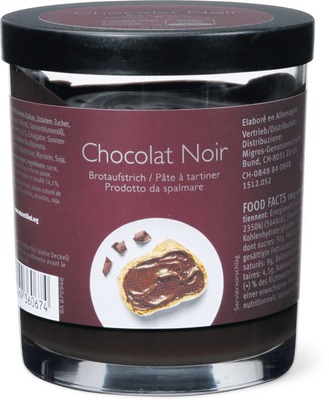 MIGROS - pâte à tartiner au chocolat noir (Suisse)