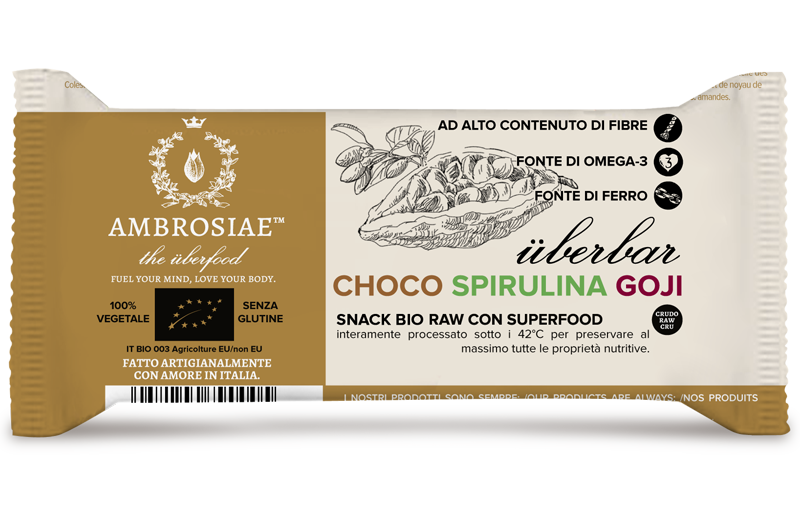 AMBROSIAE - Barre Chocolat Spiruline Goji