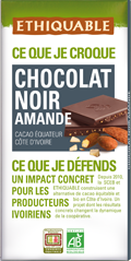 ETHIQUABLE - Tablette chocolat noir amande 