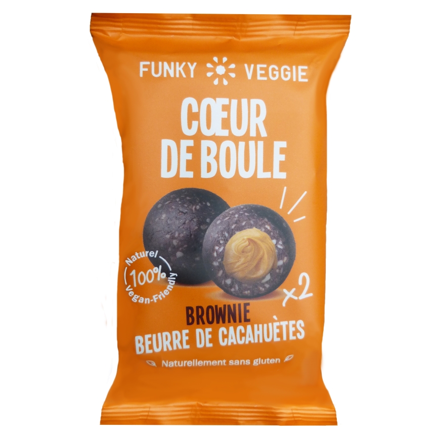 Funky Veggie Coeur de boule Brownie Beurre de cacahuètes