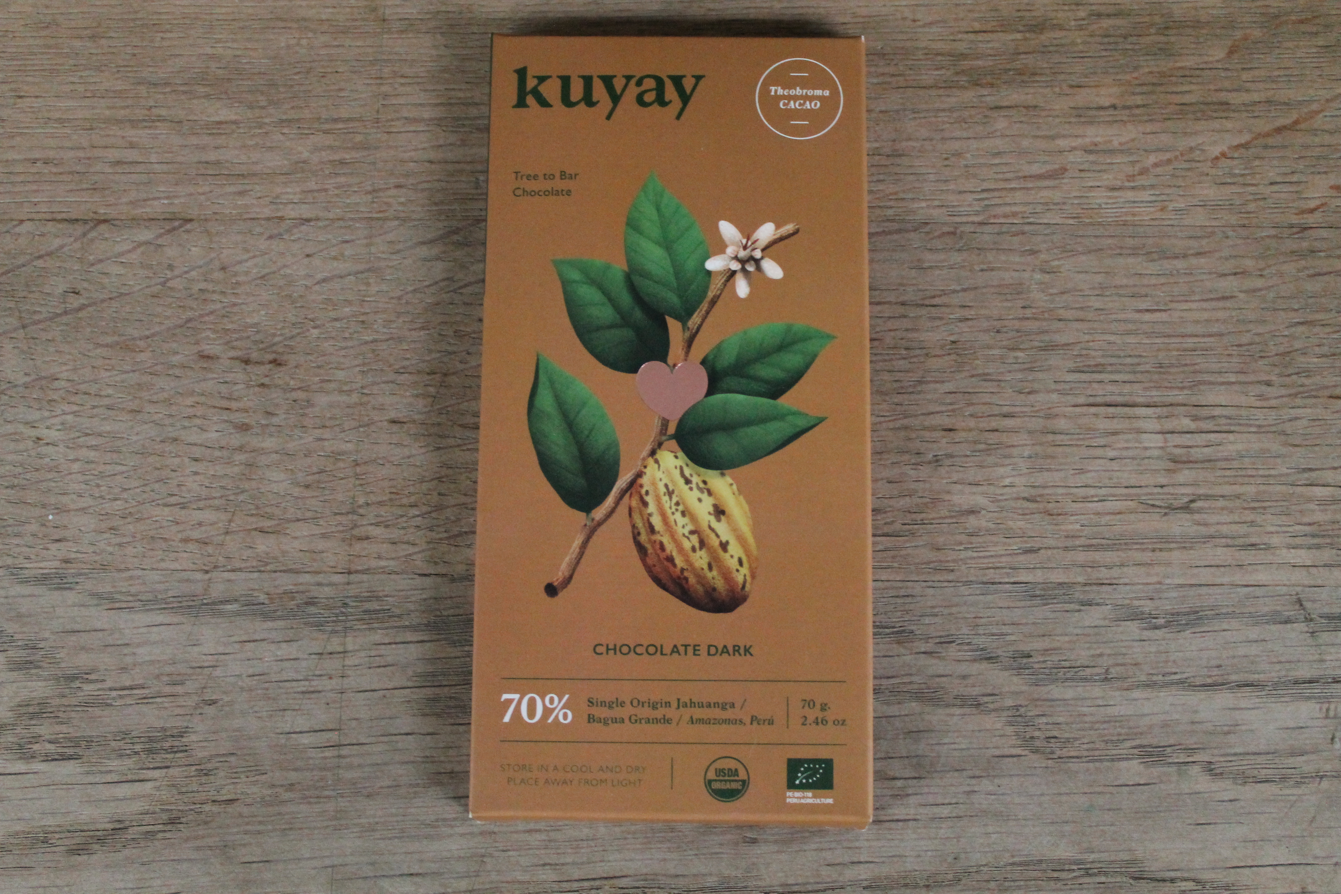 KUYAY - tablette chocolat noir 70 % 