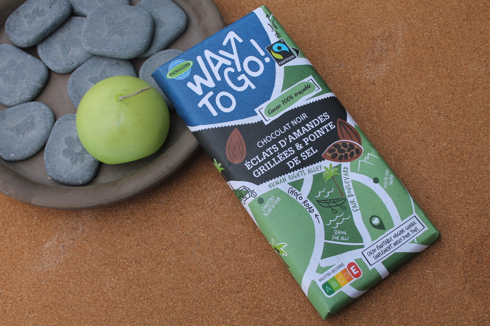 LIDL/WAY TO GO – Tablette chocolat noir amandes grillées & pointe de sel