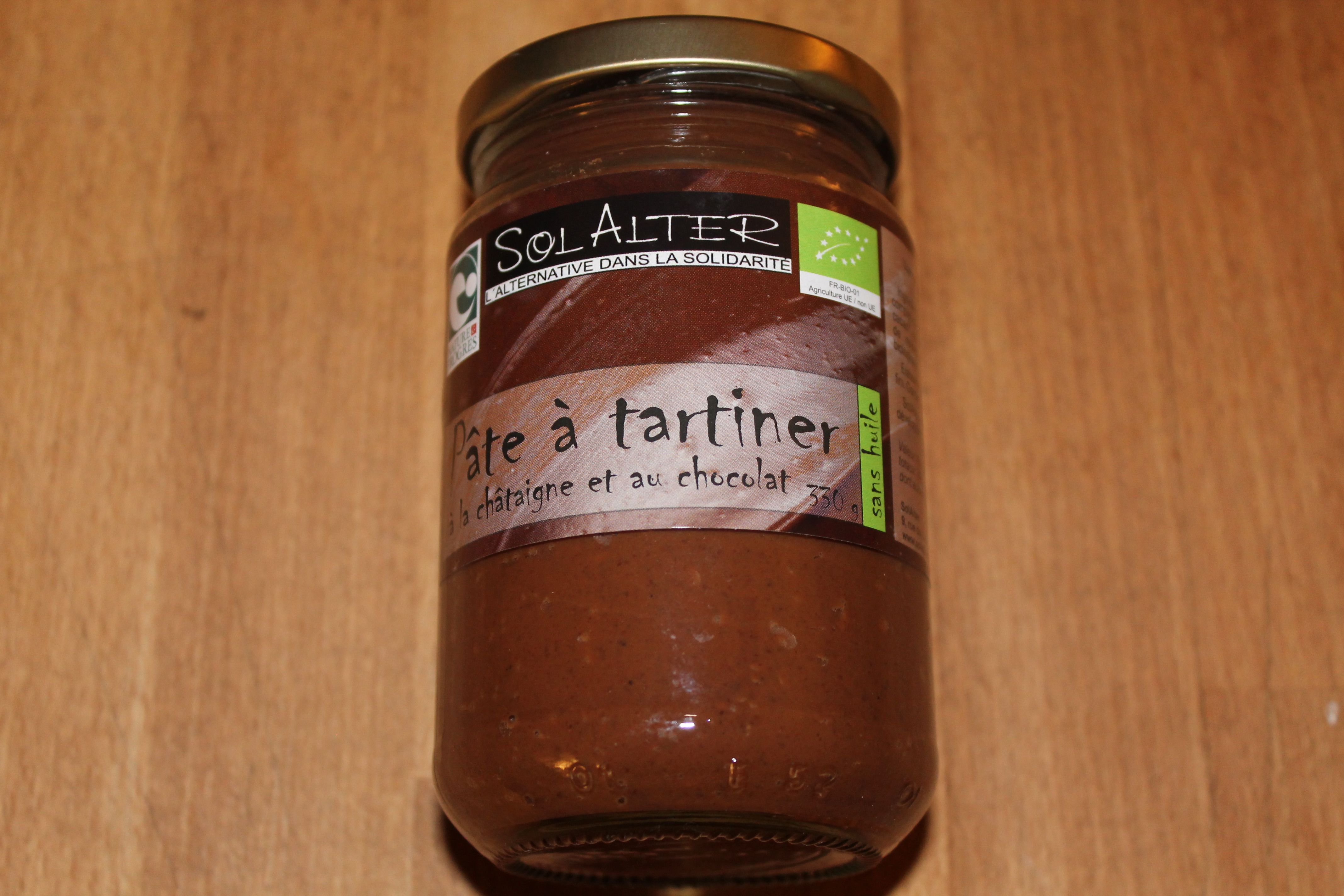 SOL ALTER - Pâte à tartiner châtaigne et chocolat noir 