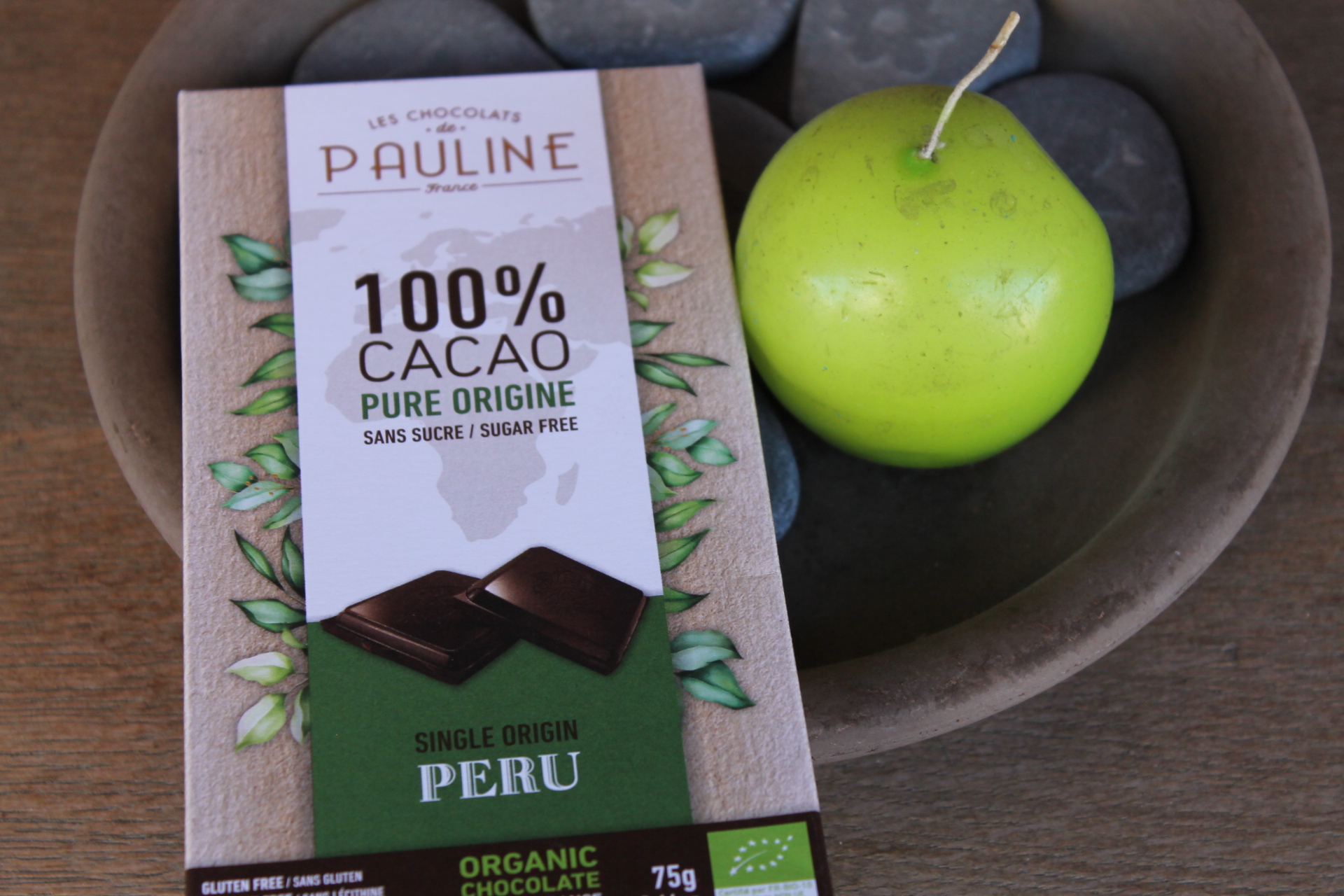 LES CHOCOLATS DE PAULINE - Tablette 100 % Cacao Pure Origine Pérou