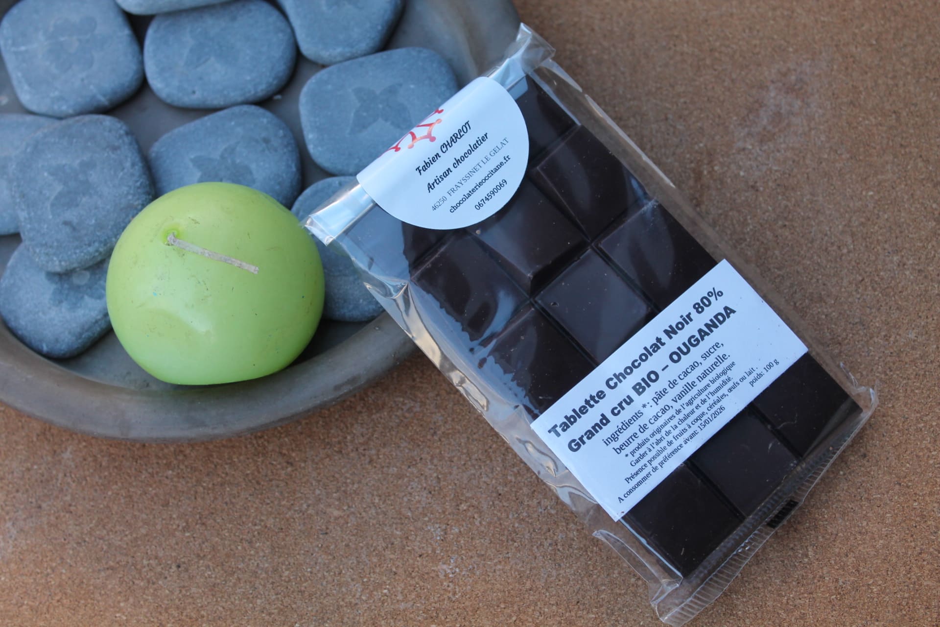 CHOCOLATERIE OCCITANE – Tablette Chocolat Noir 80 % Grand Cru Bio Ouganda 