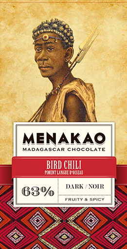 MENAKAO - Tablette Noir 70% au piment du Chili