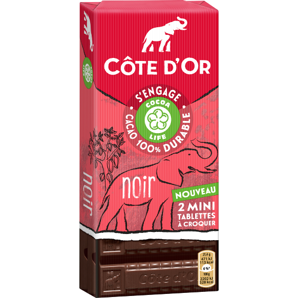 COTE D'OR -mini-tablettes à croquer Noir 