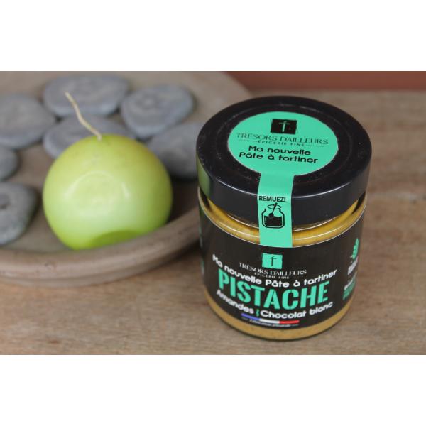 TRESORS D’AILLEURS Epicerie Fine – Ma Nouvelle Pâte à tartiner Pistache Amandes Chocolat Blanc 