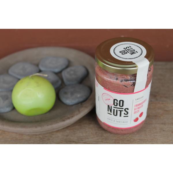 GO NUTS – Pâte à tartiner fruitée Fruits secs & Framboise Bio 