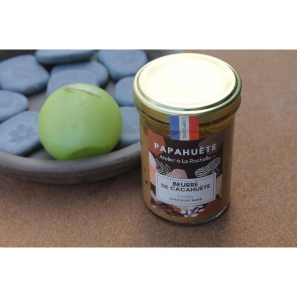 PAPAHUETE – Beurre de cacahuète Crunchy Chocolat noir