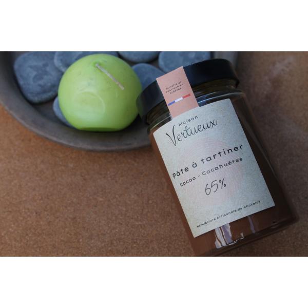 MAISON VERTUEUX – Pâte à tartiner cacao-cacahuètes 65 %