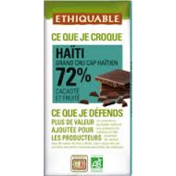 ETHIQUABLE - Grand Cru Noir 72 % Haïti 