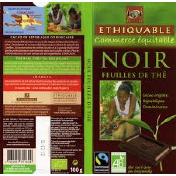 ETHIQUABLE - Tablette chocolat noir thé Earl Grey