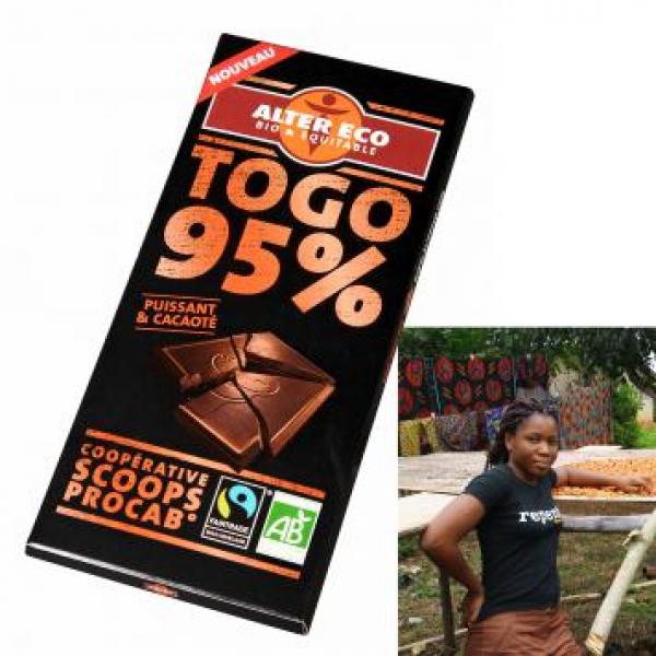 ALTER ECO - tablette noir 95 % Togo 