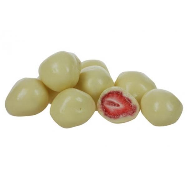 POM'CANNELLE - Bonbons chocolat blanc à la pâte de fraise 