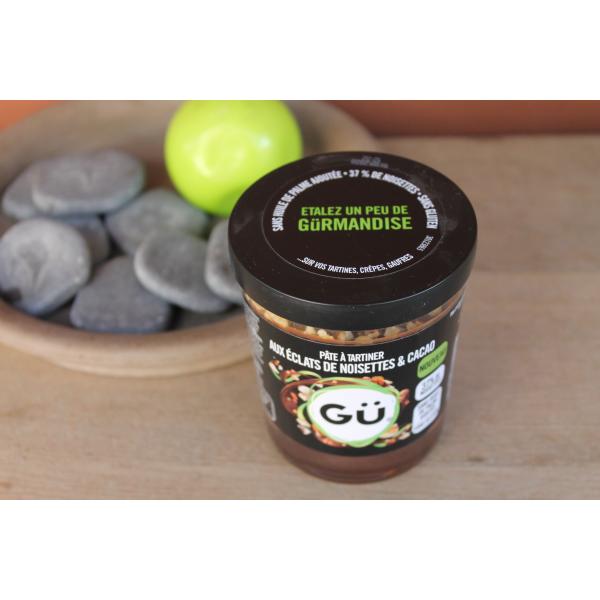 GU - Pâte à tartiner aux éclats de noisettes et cacao 