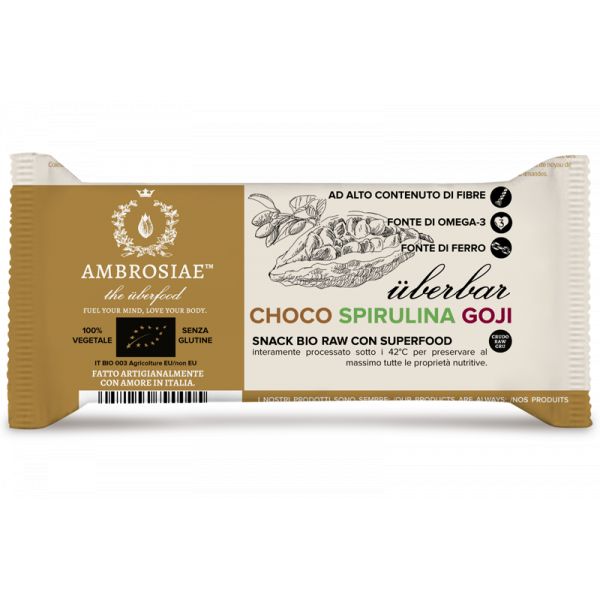 AMBROSIAE - Barre Chocolat Spiruline Goji