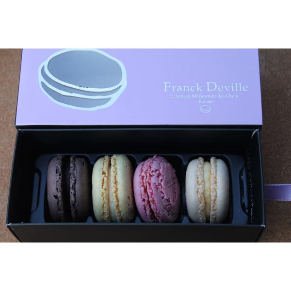 FRANCK DEVILLE  - Coffret de macarons sucrés 4 parfums étui
