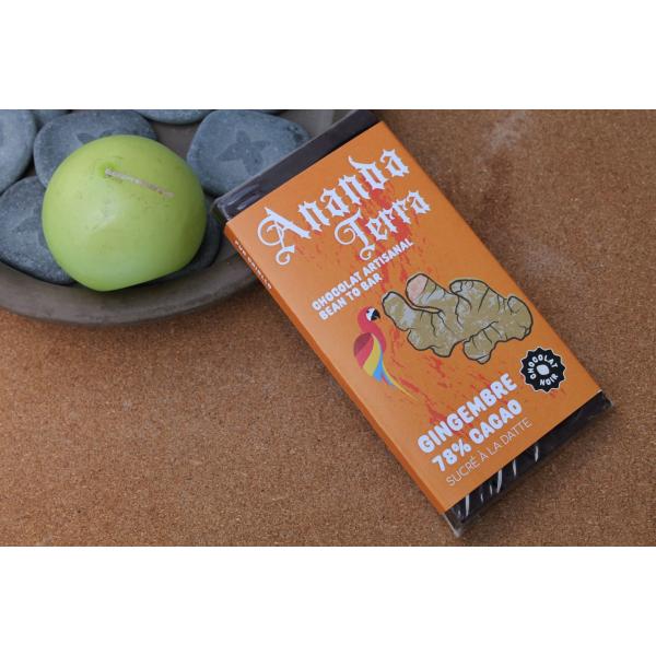 ANANDATERRA – Tablette Gingembre 78 % cacao