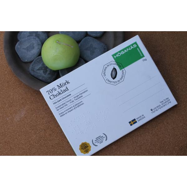 HÖGANÄS – tablette chocolat noir 70 % (Equateur) 