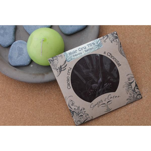SONGES & CACAO – Tablette Chocolat Noir Cru 75 %Pérou