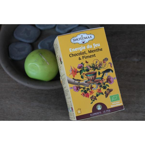 HARI TEA & SHOTI MAA –Energie du feu – Chocolat, Menthe & Piment