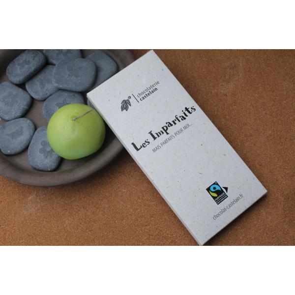 CHOCOLATERIE CASTELAIN – Les Imparfaits Tablette Chocolat au lait 41 % riz croustillant bio 