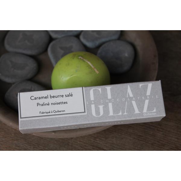 GLAZ – Barre Cacao-côtière Caramel au beurre salé Praliné Noisette 
