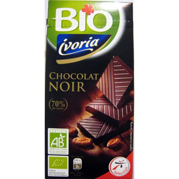 IVORIA - Tablette chocolat noir 70% bio