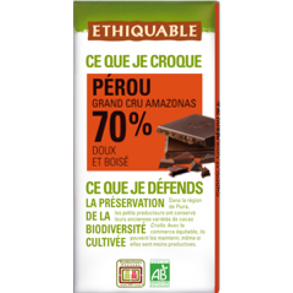 ETHIQUABLE - Grand Cru Amazonas 70 % Pérou