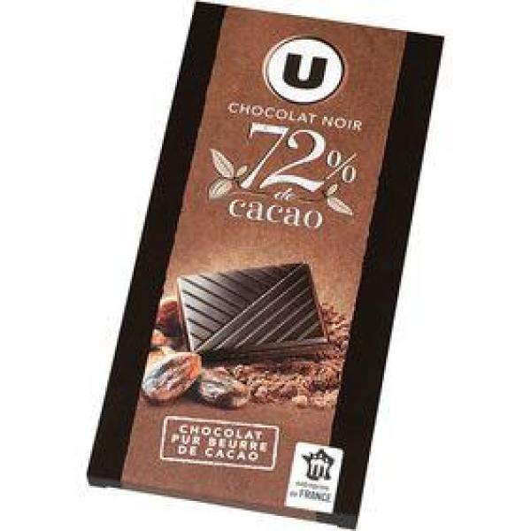 SYSTEME U - tablette chocolat noir 72%